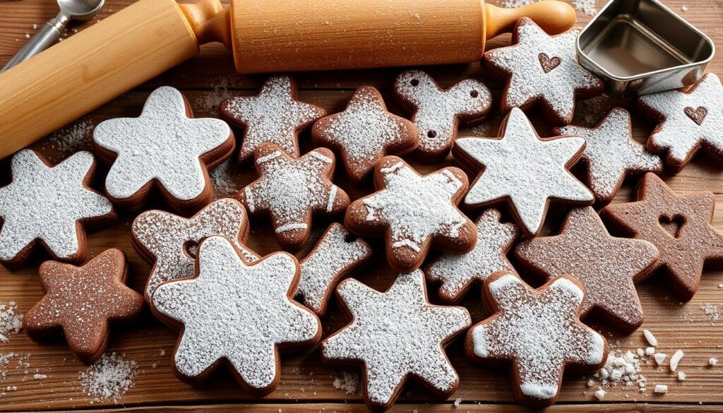 chocolate sugar cookies cut out