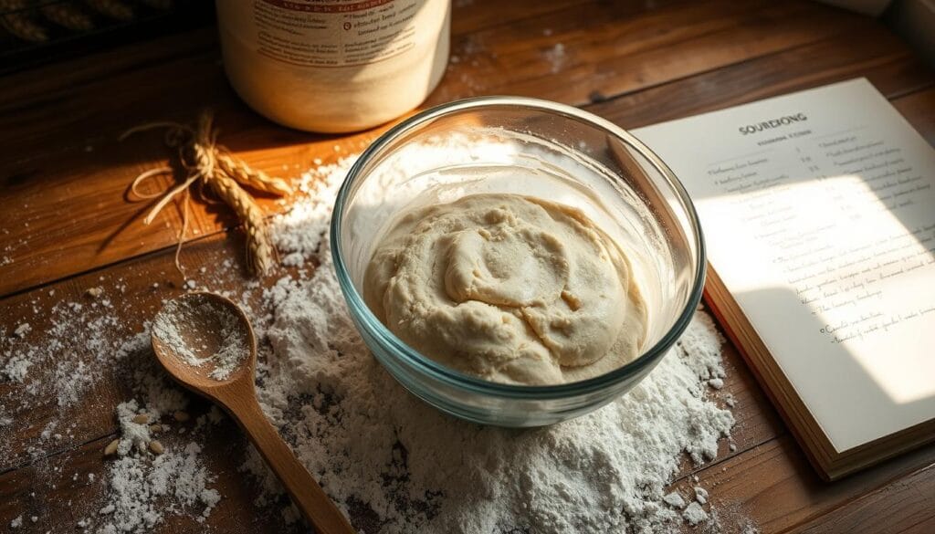 sourdough bread mixing