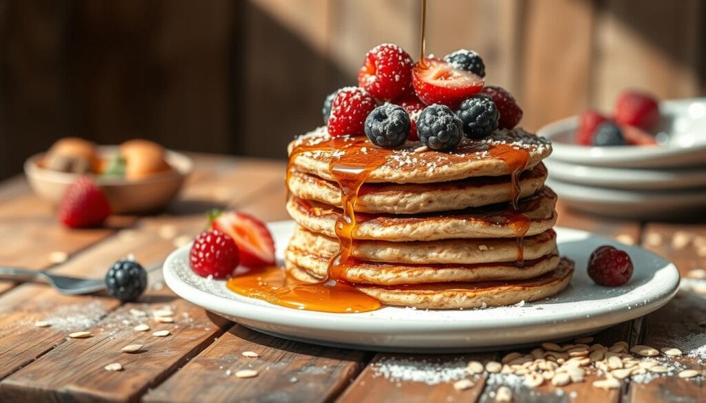 whole wheat oatmeal pancakes