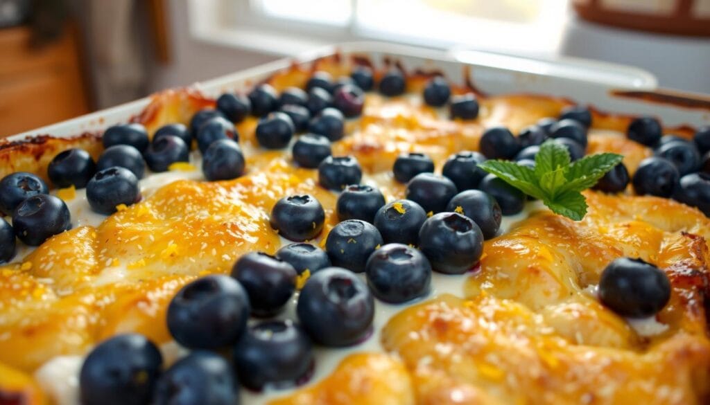 Baked Blueberry Lemon Cream Cheese French Toast Casserole