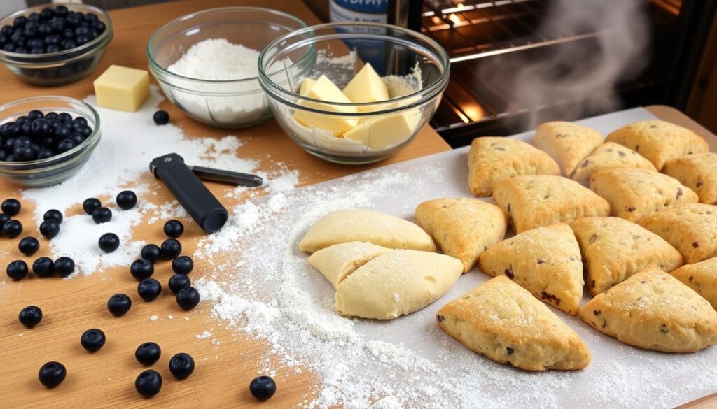 Blueberry Scones Baking Process