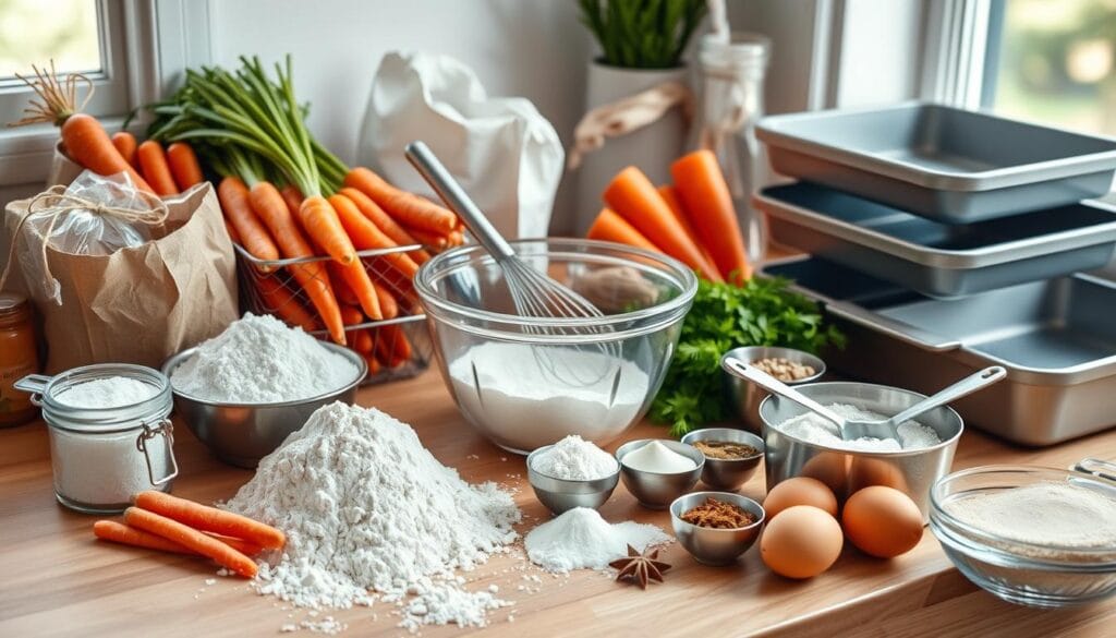 Carrot Cake Baking Preparation