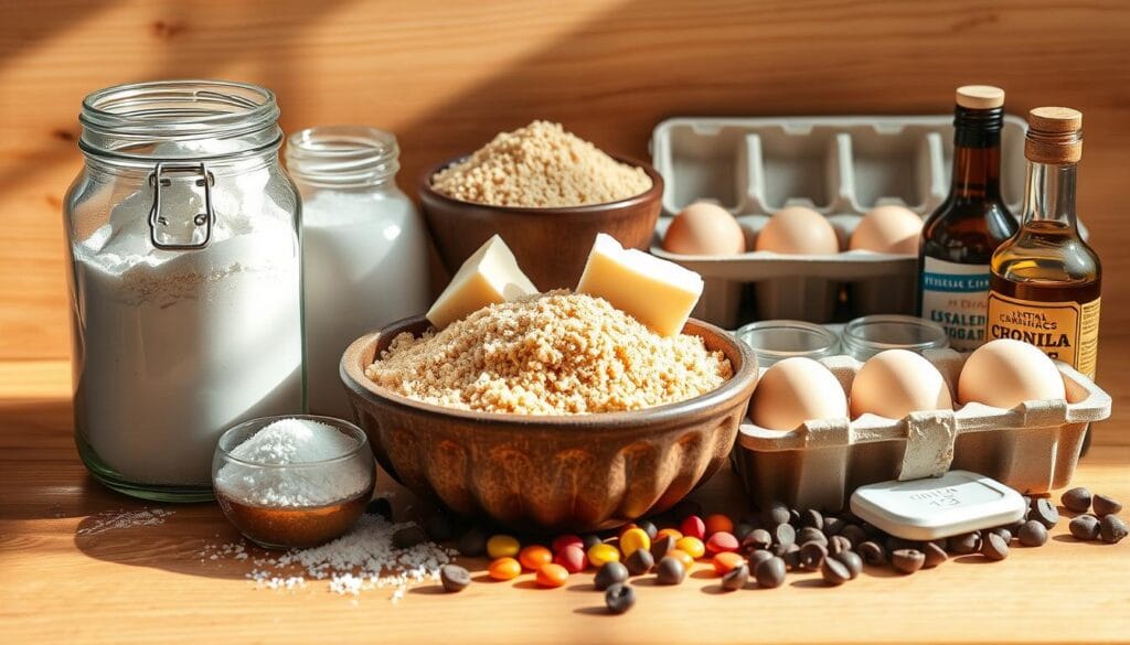 Crumbl cookies ingredients display