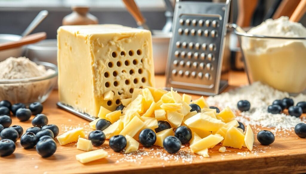 Frozen Butter Grating Technique for Blueberry Scones