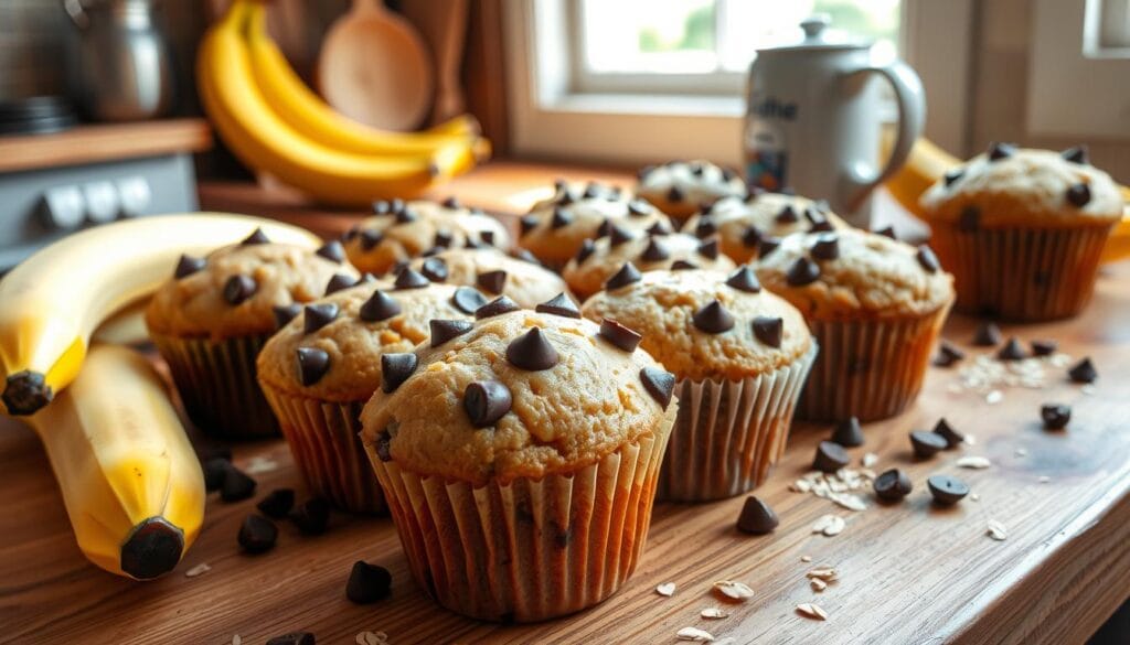 Healthy Banana Chocolate Chip Muffins