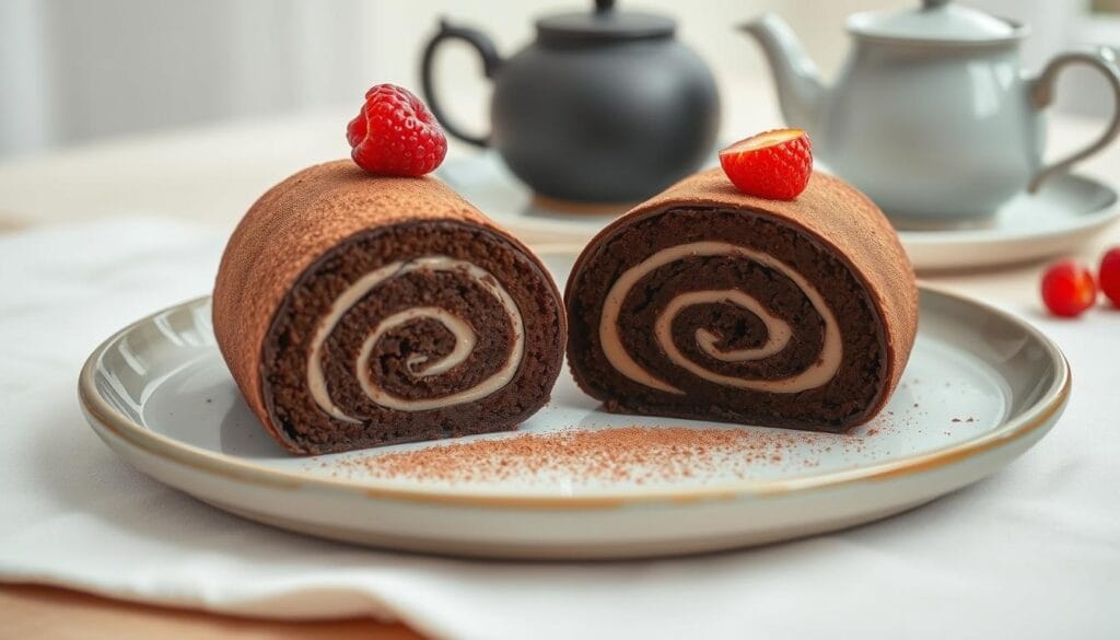 Japanese Chocolate Swiss Roll Cake