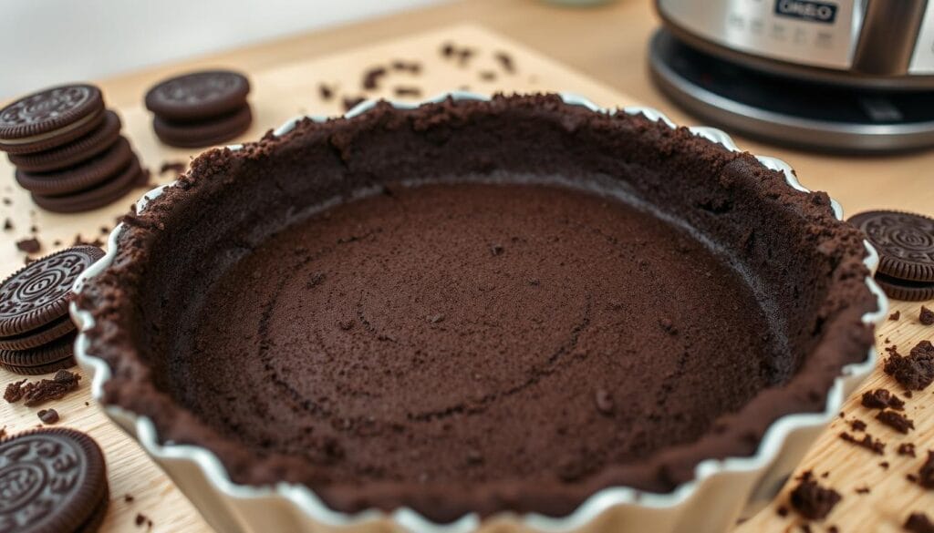 Oreo Cookie Crust for Peanut Butter Pie