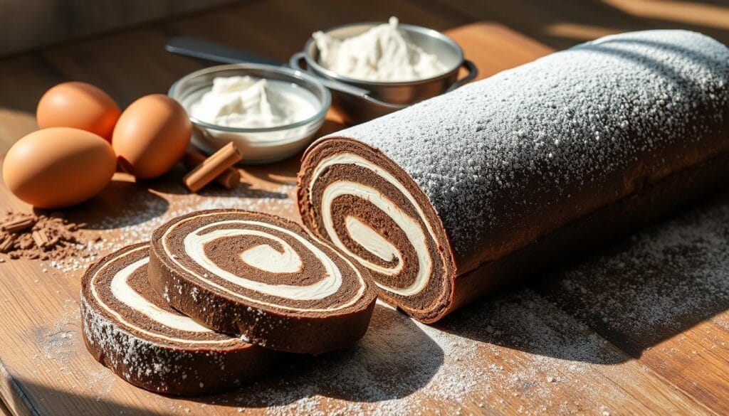 Swiss Roll Chocolate Cake Technique