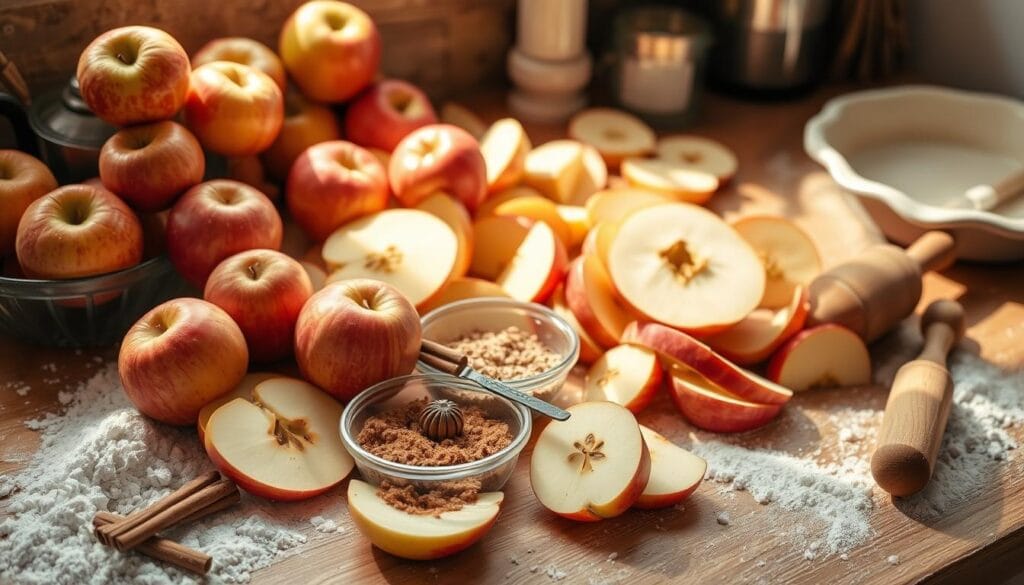 Traditional Apple Pie Filling Preparation