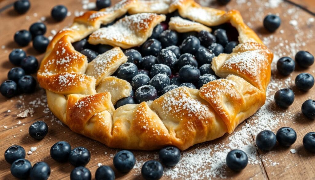 blueberry galette with puff pastry