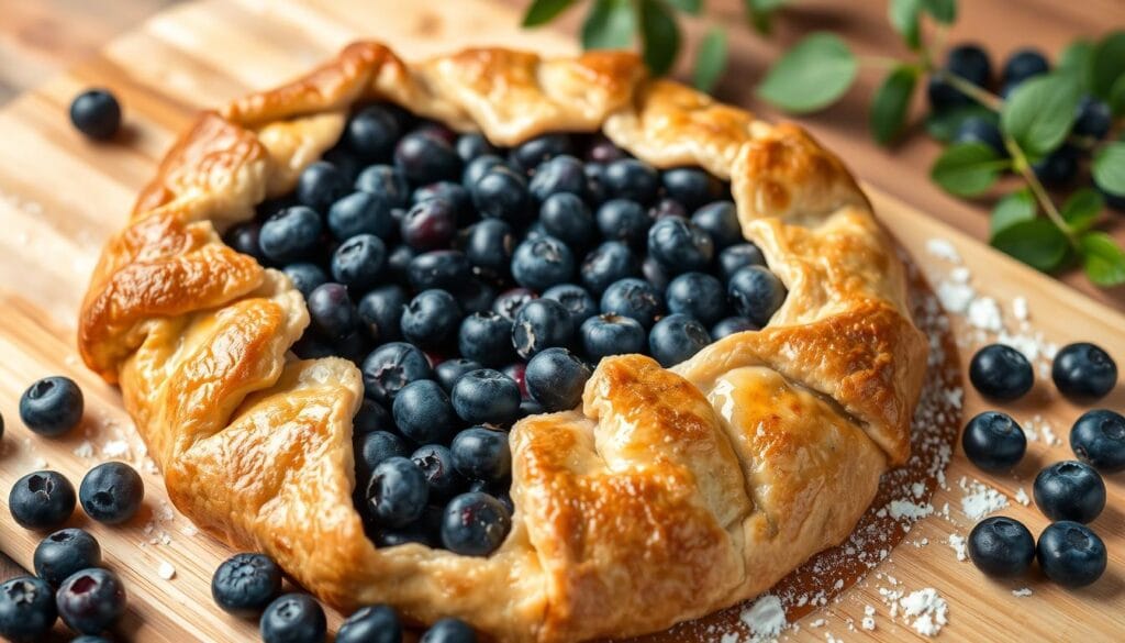 blueberry galette with puff pastry