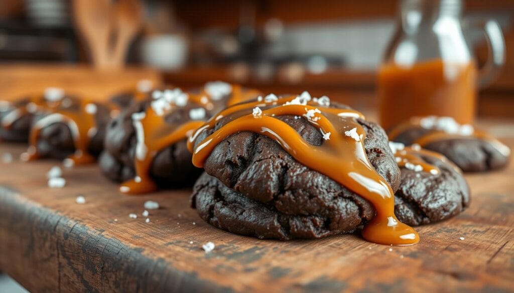 caramel dark chocolate cookies