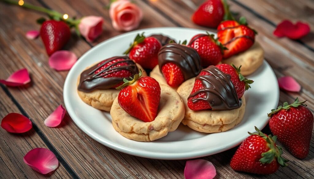 chocolate-dipped strawberry cookies