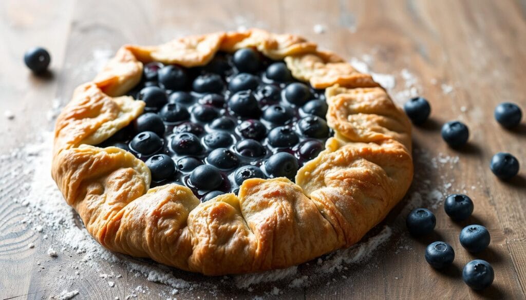 flaky blueberry galette