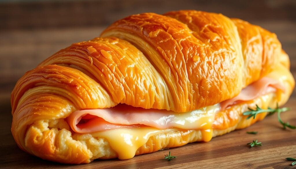 flaky ham and cheese roll