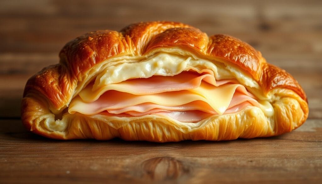 french ham and cheese croissant