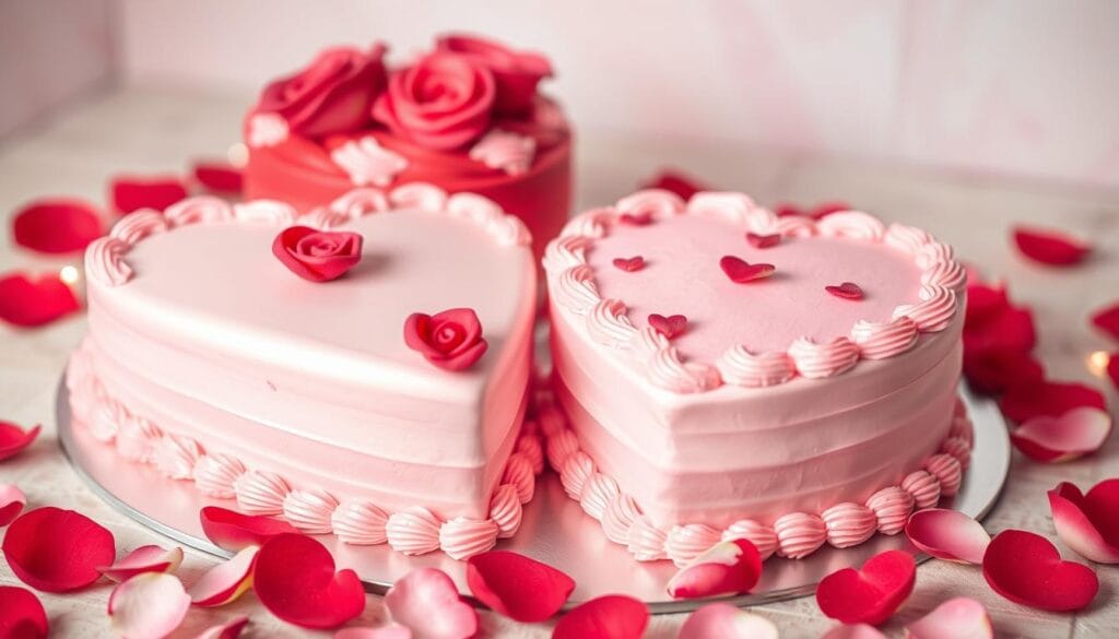 heart-shaped cakes