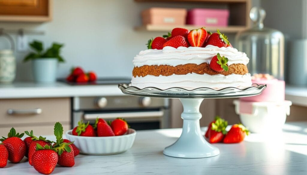 homemade strawberry cake storage