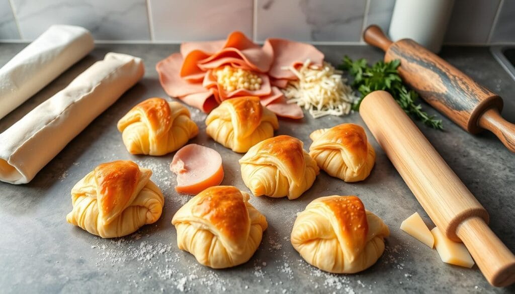 mini ham and cheese croissant recipe