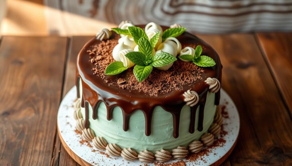 mint chocolate cake decorating ideas