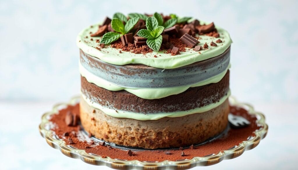 mint chocolate cake decoration