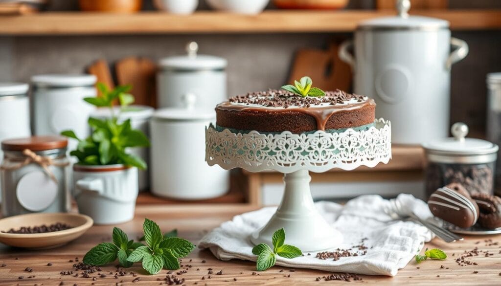 mint chocolate cake storage