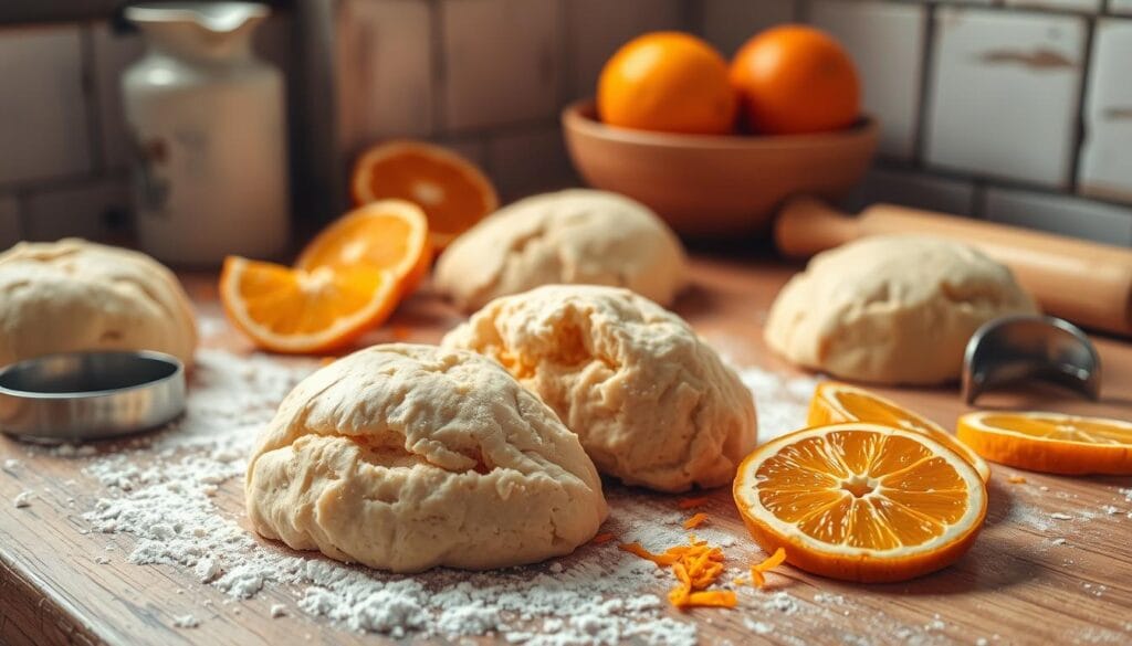 orange scones shaping