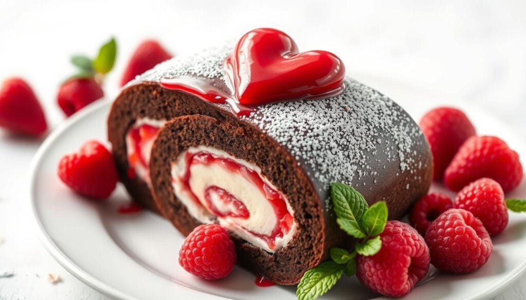 raspberry chocolate swiss roll