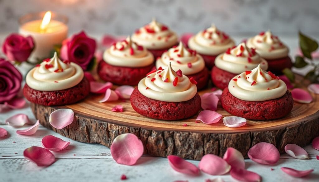 red velvet cookies with cream cheese frosting