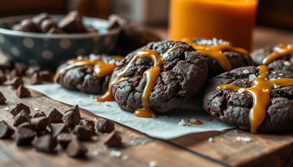 salted caramel chocolate cookies