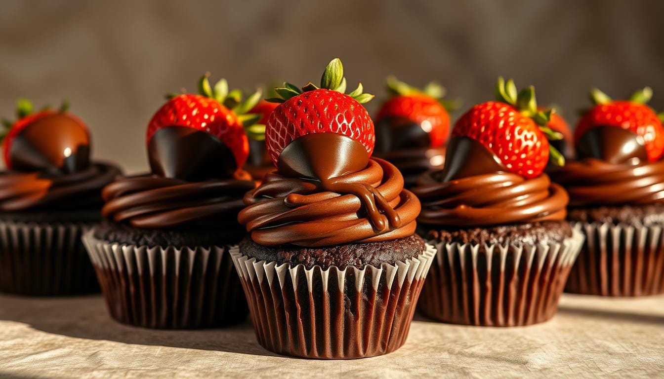 Chocolate Covered Strawberry Cupcakes