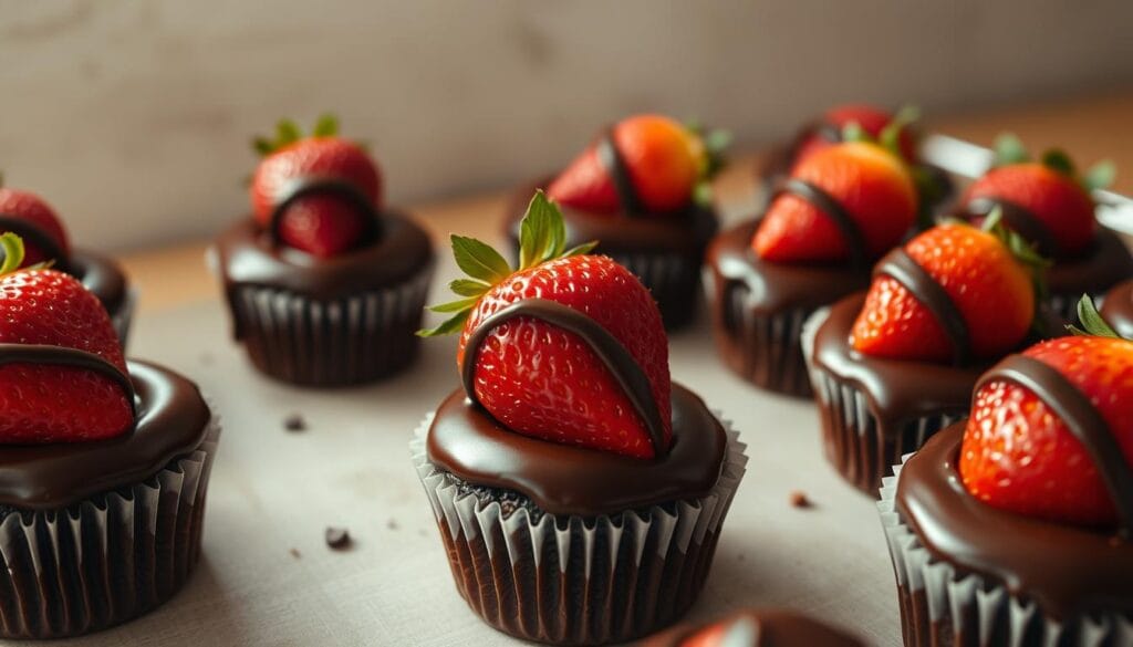 chocolate covered strawberry cupcakes