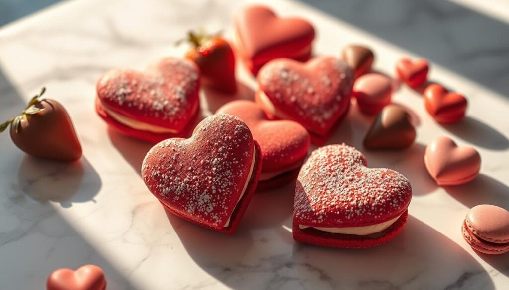 heart-shaped desserts