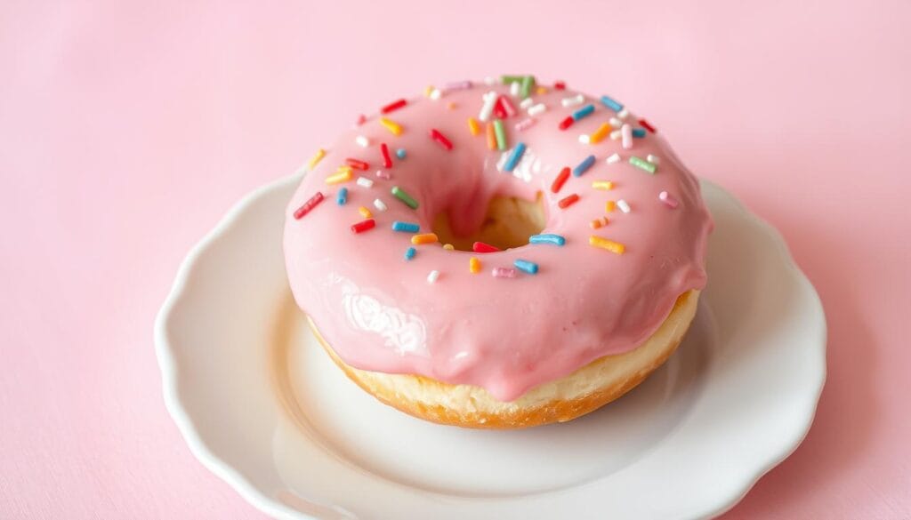 pink frosted donut