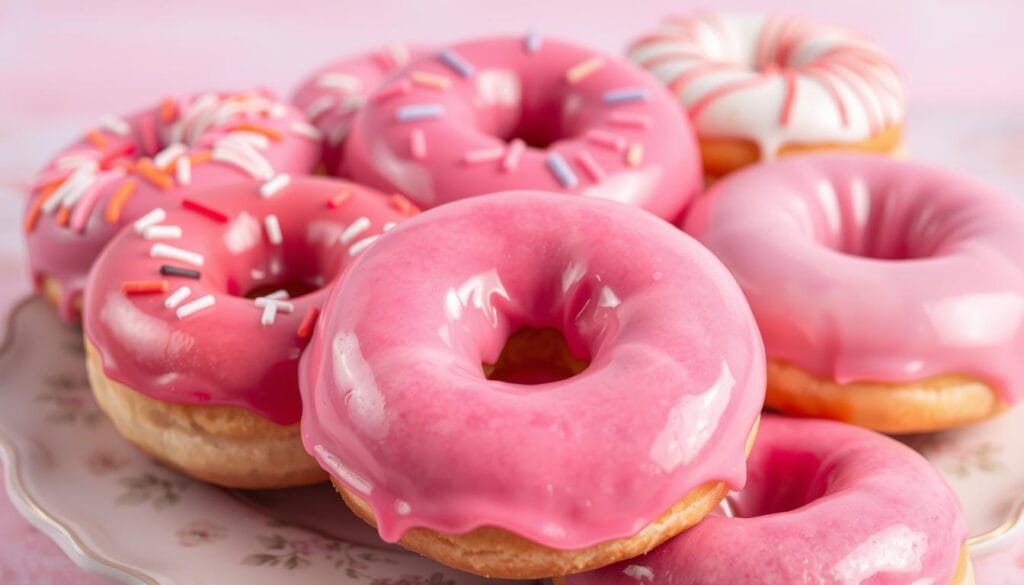 pink glazed donuts