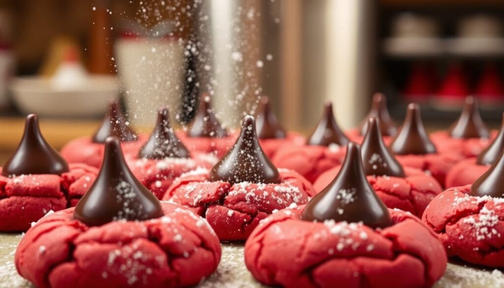 red velvet hershey kisses