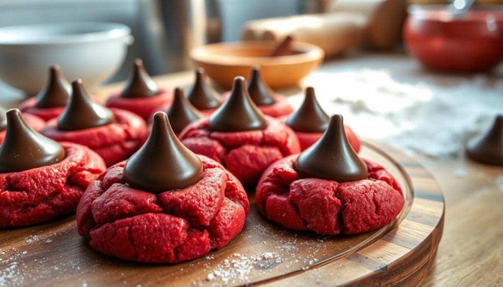 red velvet kiss cookies