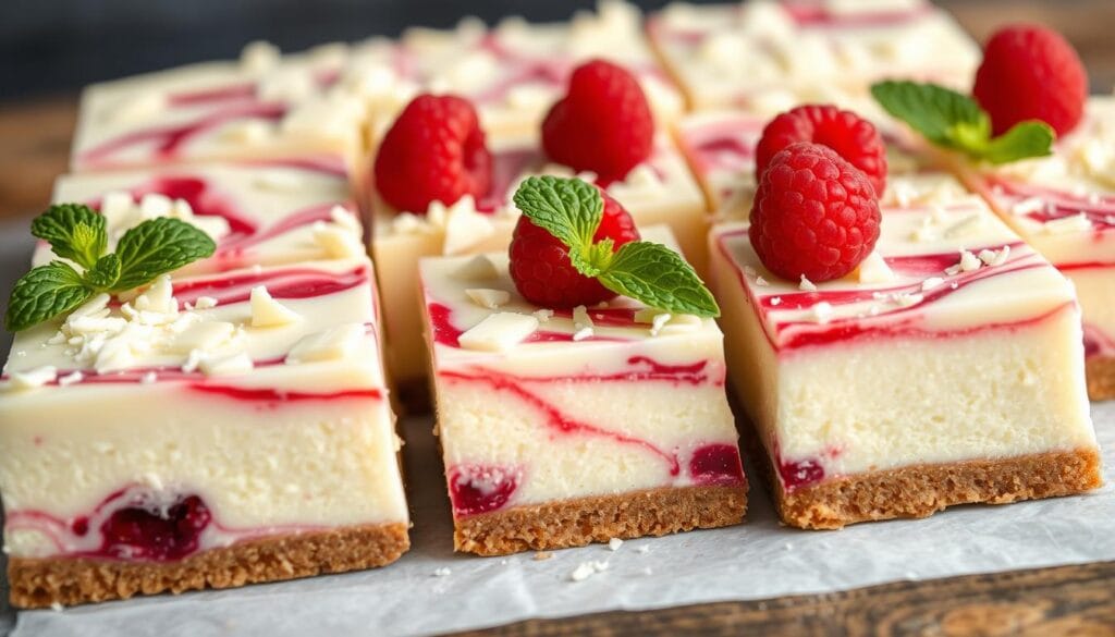 white chocolate raspberry cheesecake bars